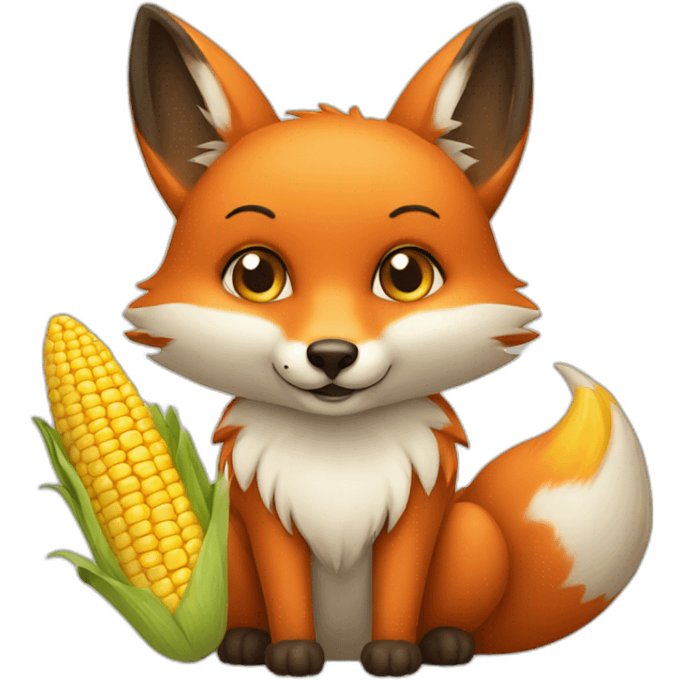 fox with a corn emoji