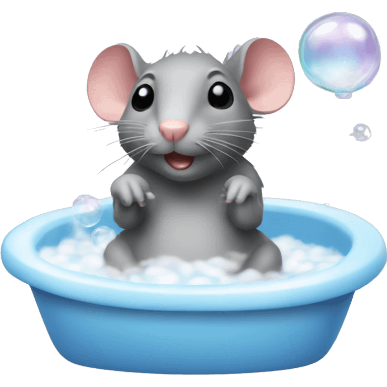 A rat taking a bubble bath emoji