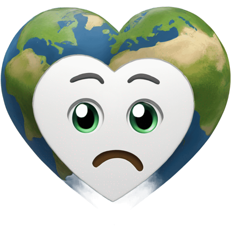 cartoon earth in an emoji heart shape emoji