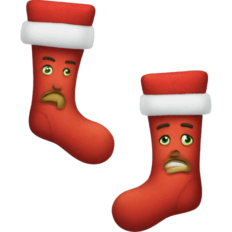 Sad Christmas stocking emoji