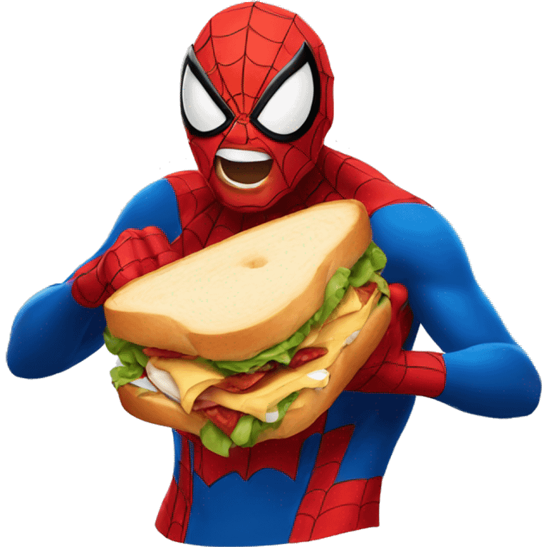 A spider-man eating sandwich emoji