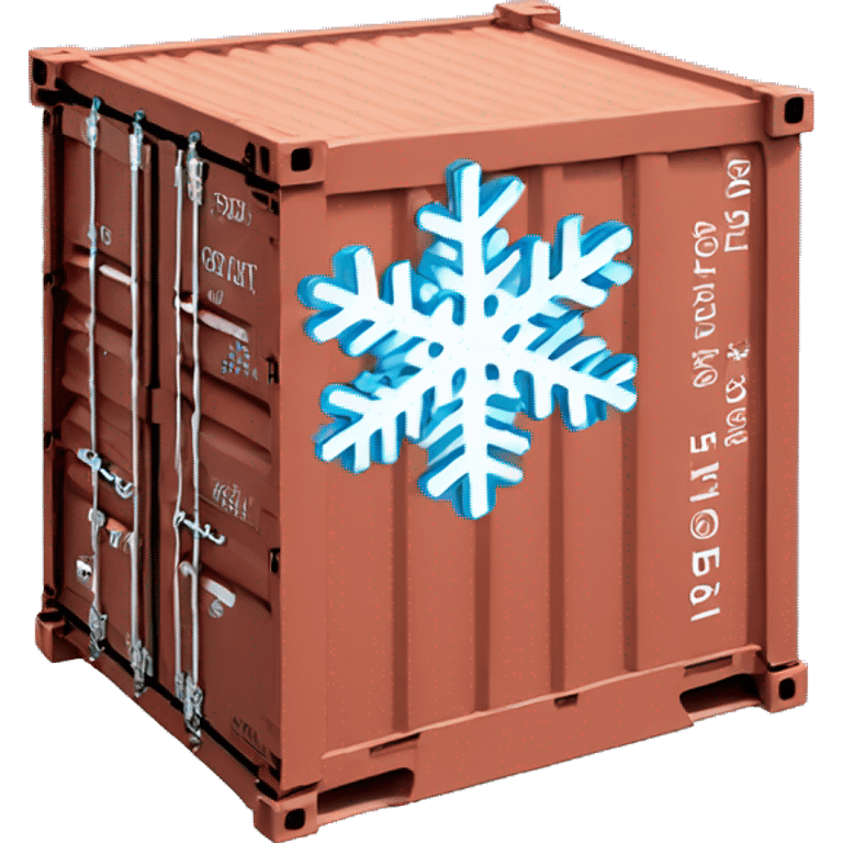 Sea container with a snowflake  emoji