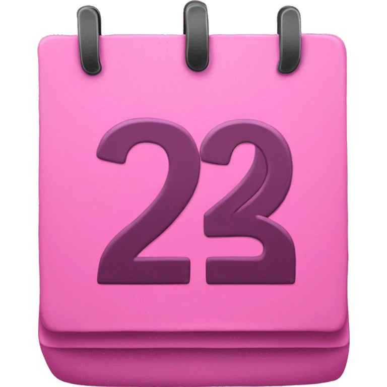 The number 22 written on a pink calendar emoji