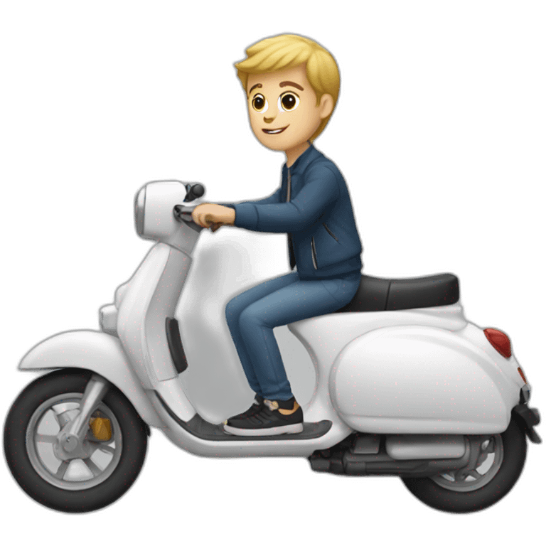 White Boy on a scooter emoji