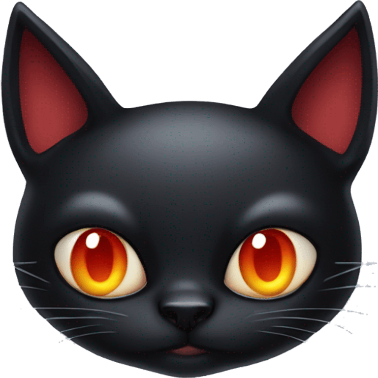 Three eyed black cat with devil horns  emoji