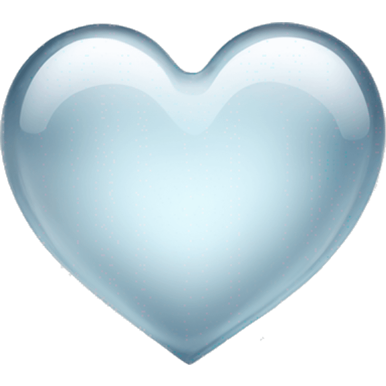 Glass clear white heart  emoji