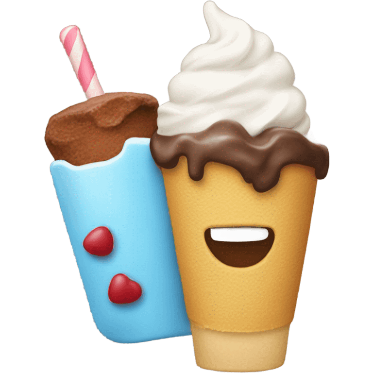 pelirroja agarrando un helado emoji