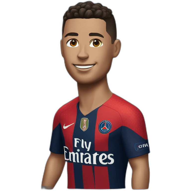 Ronaldo with psg jersey  emoji