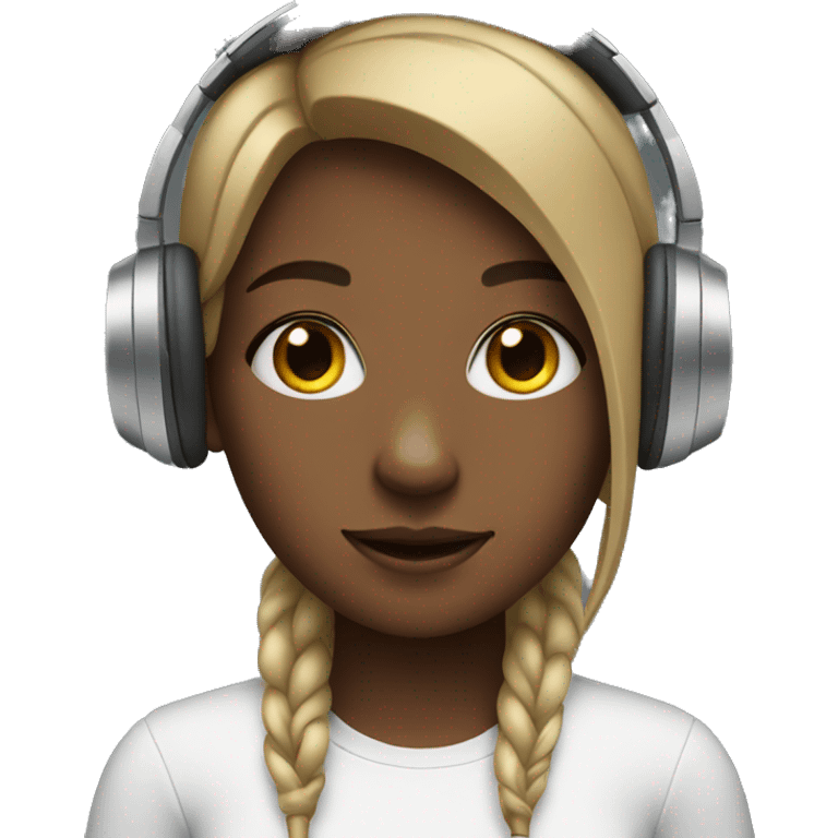 a girl wearing headphones emoji