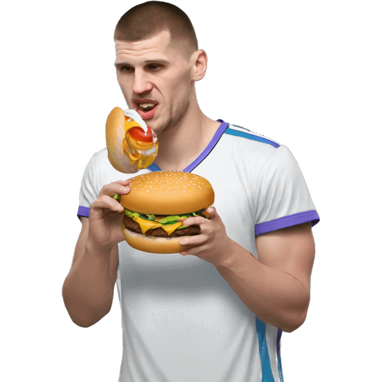 nikola jokic eating lakers hamburger emoji