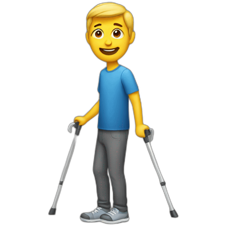 man on crutches emoji