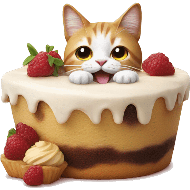 cat on a dessert emoji