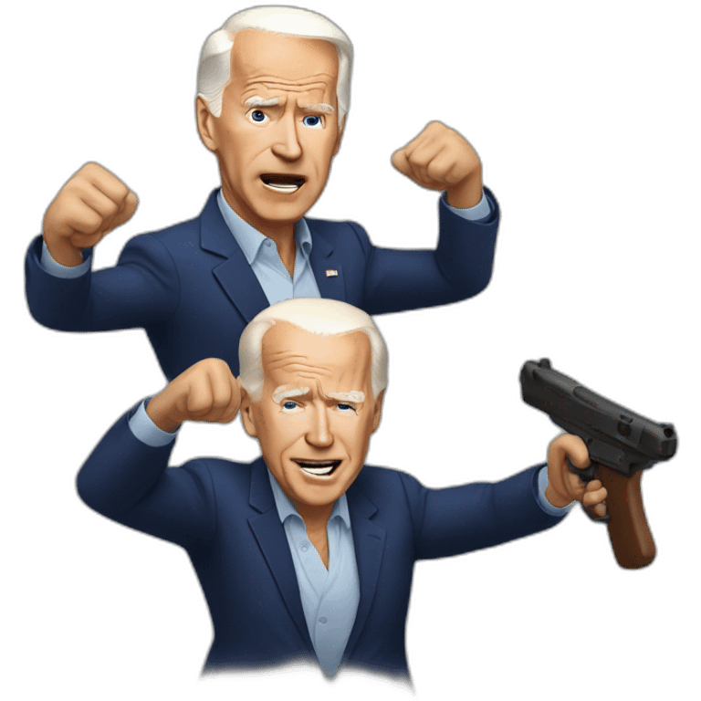 Biden fighting trump emoji