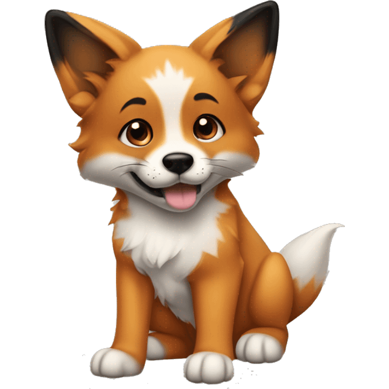 Fox dog puppy with black muzzle emoji