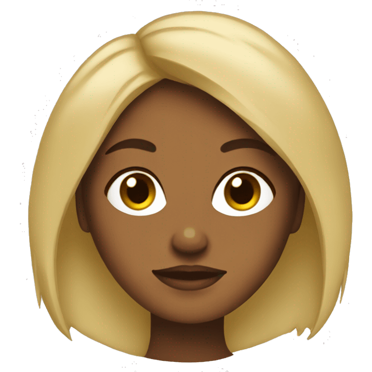 Brown skin girl with blonde long wolfcut emoji