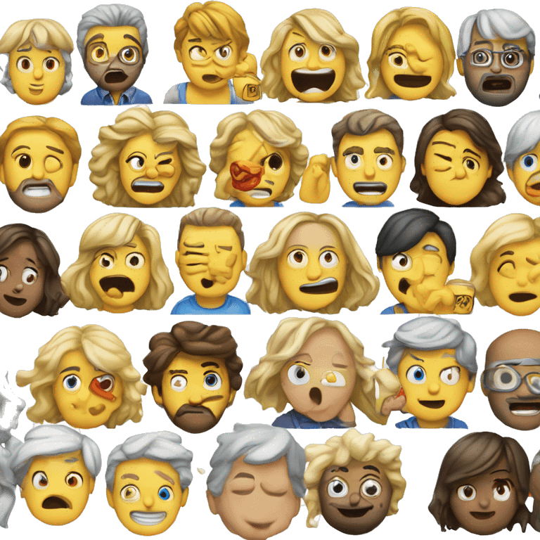 emojis riendose y vomitanto muchos emojis por la boca  emoji