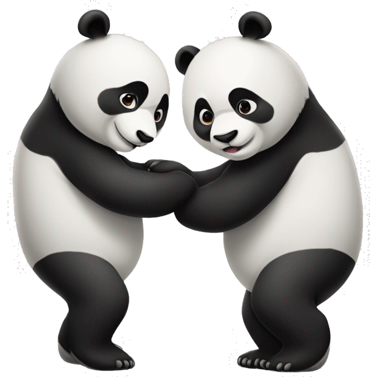 two pandas hugging emoji