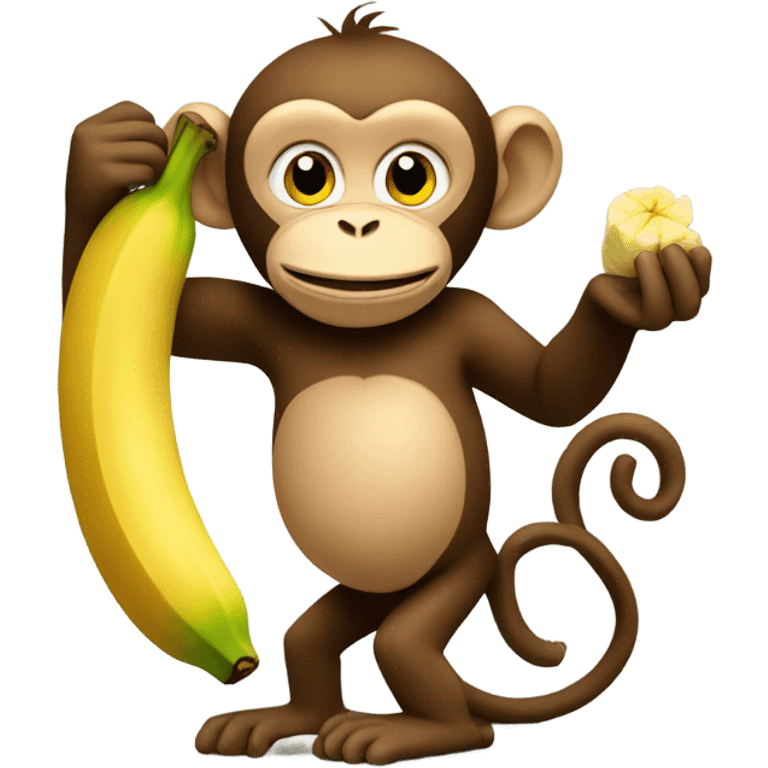 Monkey eating banana emoji