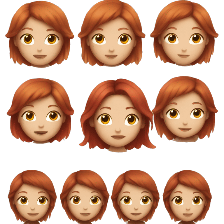 a girl with chinesse yes, red hair and brunette emoji