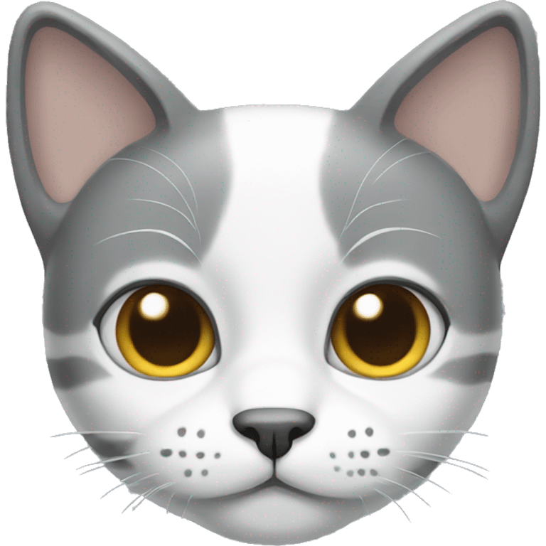 grey white cat emoji