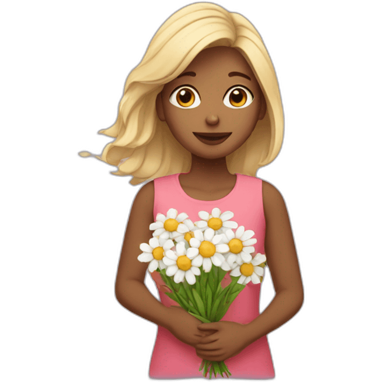 girl with flovers emoji