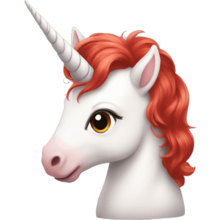 Baby unicorn with red hair emoji