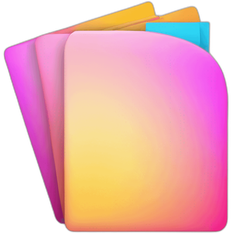 gradient pink yellow shades folder with documents emoji