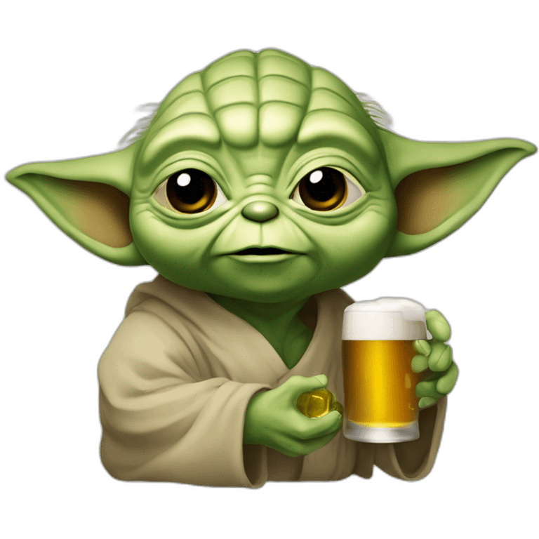 Yoda qui boit une bière emoji