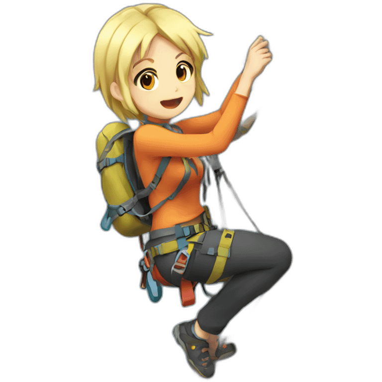 rock climbing anime girl emoji