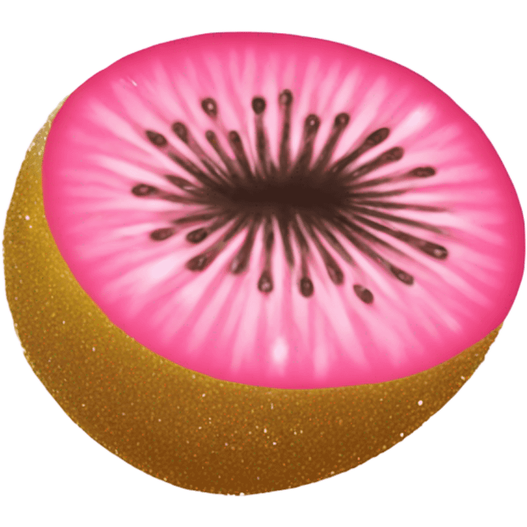 Pink kiwi with glitter  emoji