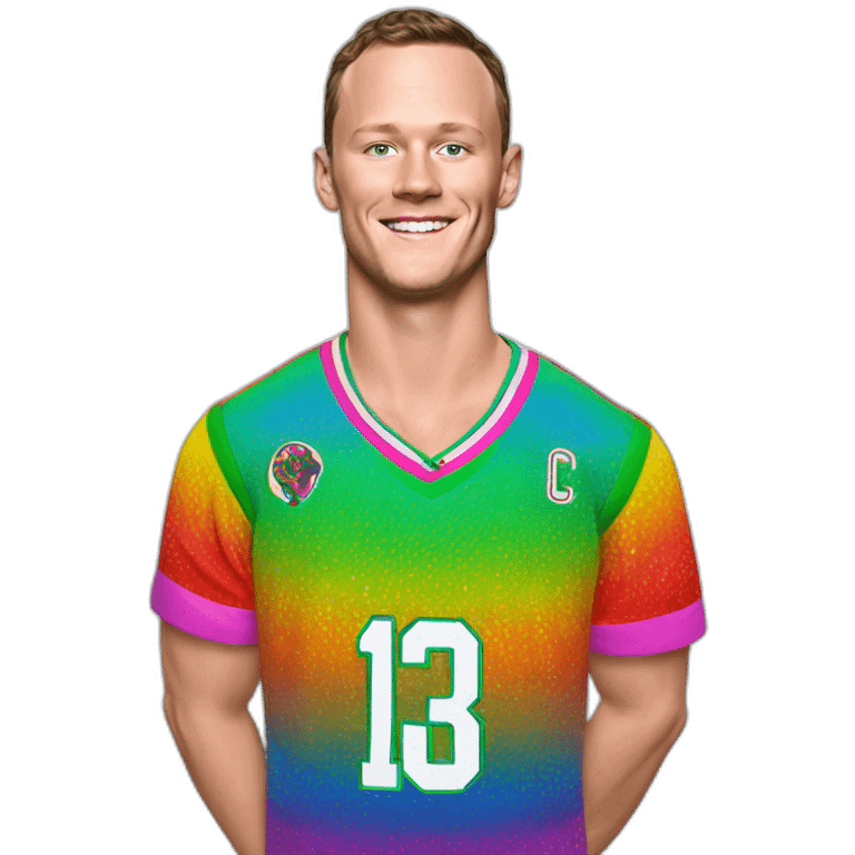 Fancy disco Jonathan Toews wearing rainbow lace shirt emoji