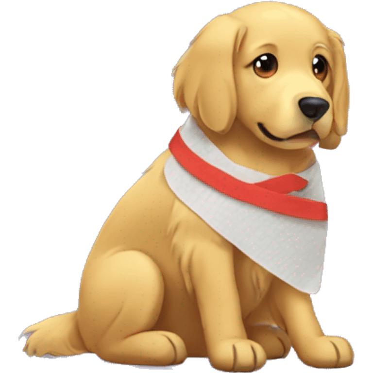 Golden retriever bandaged emoji