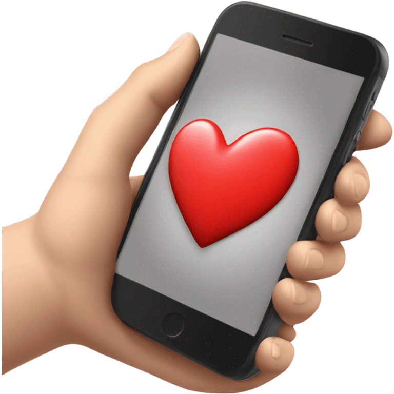 Click on the heart with your thumb on a cellphone  emoji