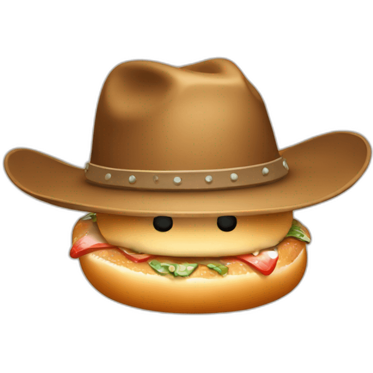 bagel with cowboy hat emoji