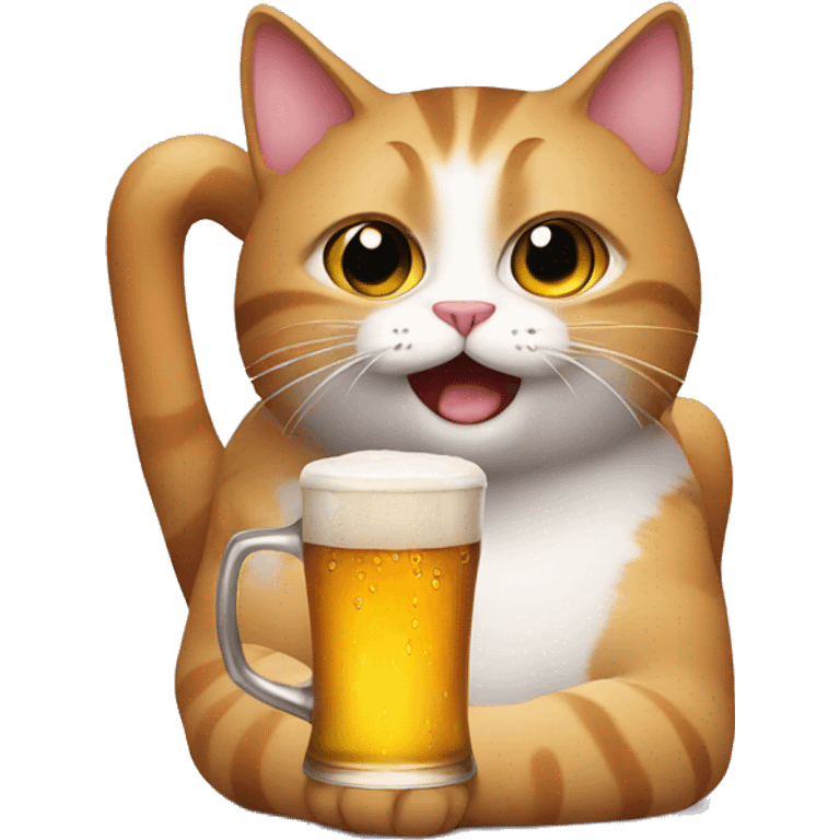 Cat and beer emoji