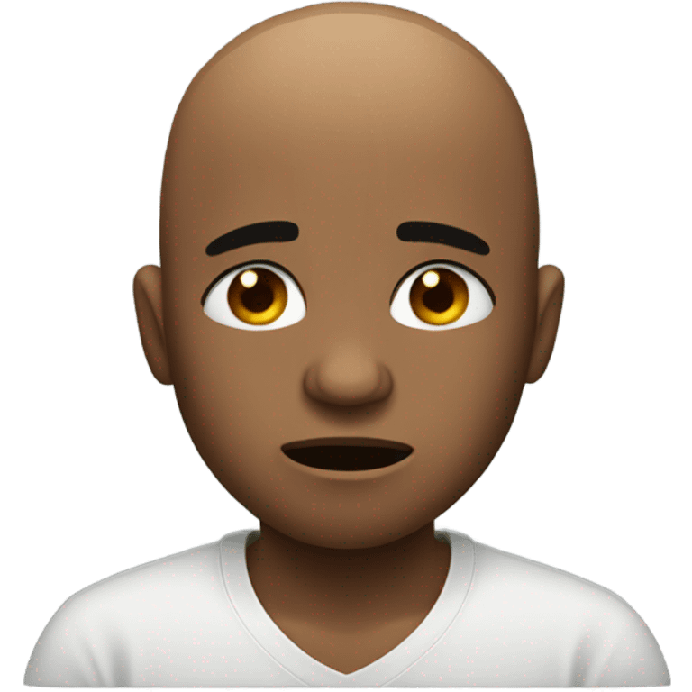 Crying bald black man  emoji