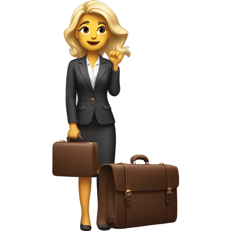 pretty woman holds briefcase emoji