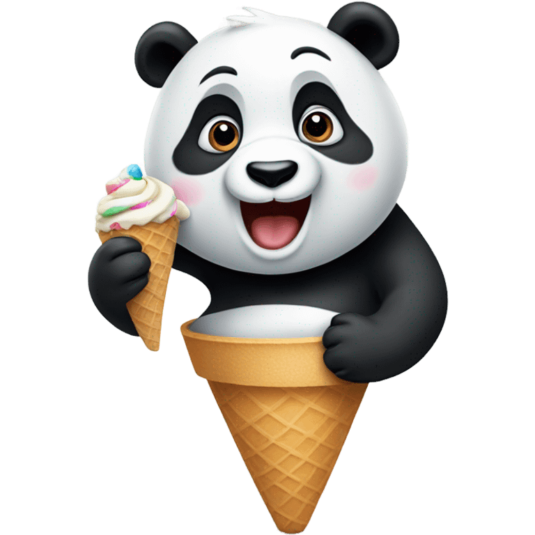 Panda eating ice cream emoji