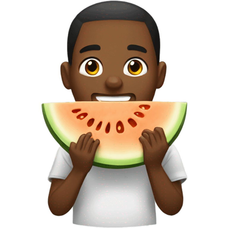 Brown person eating melon  emoji