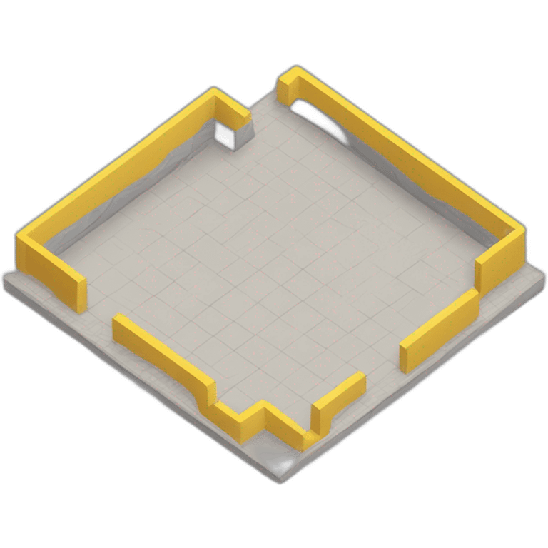 isometric square floor layout yellow lines perimeter emoji