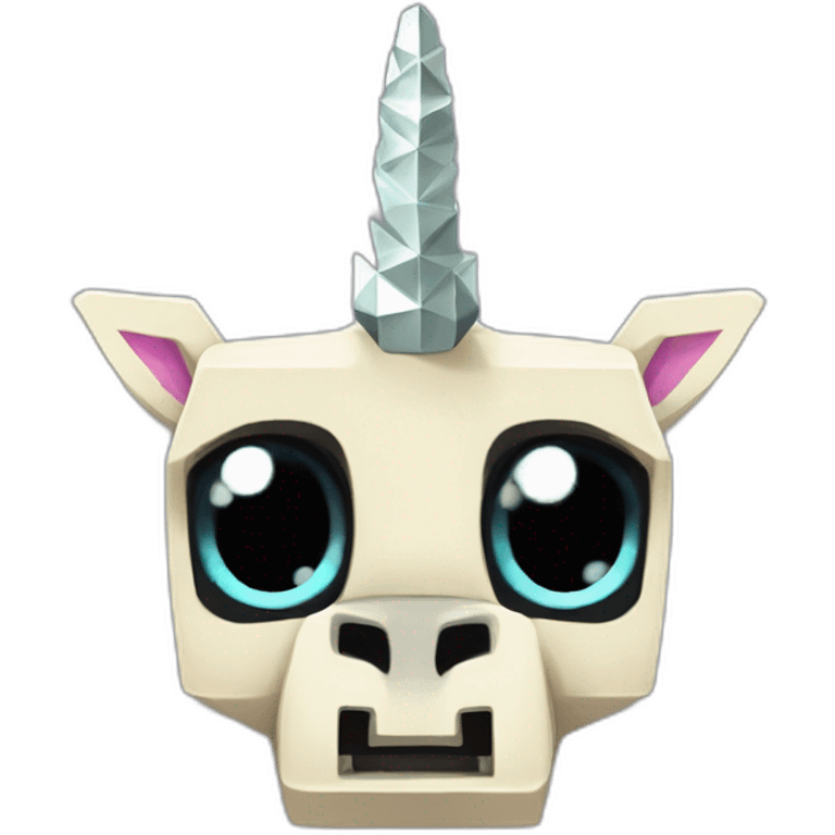 Minecraft Black Jiraffe Head With Diamond Unicorn Horn and Lazer Eyes emoji