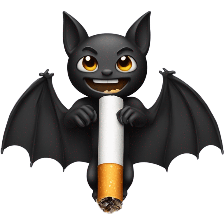 Bat holding a cigarette emoji