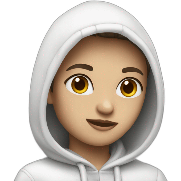 Me with a white hoodie and with black pants emoji