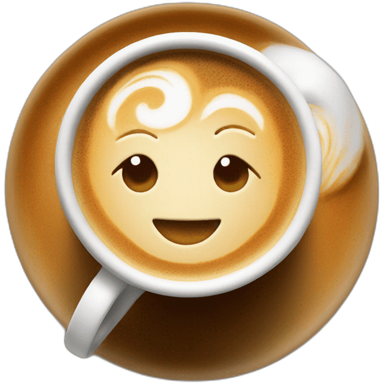 beautiful latte art cup coffee emoji