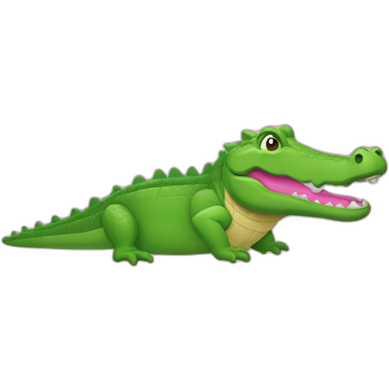 Crocodile with pink Lacoste tshirt emoji