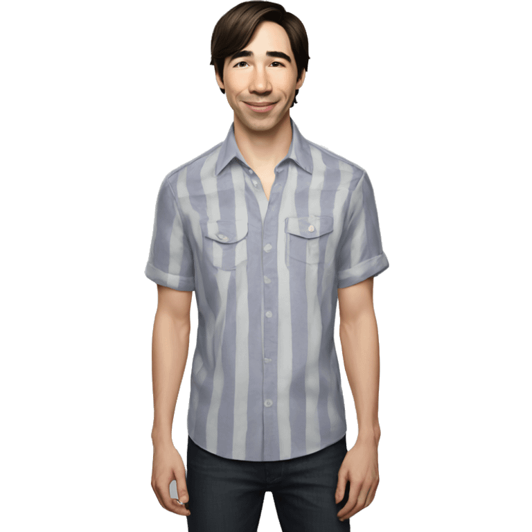 Justin Long wearing shirt emoji