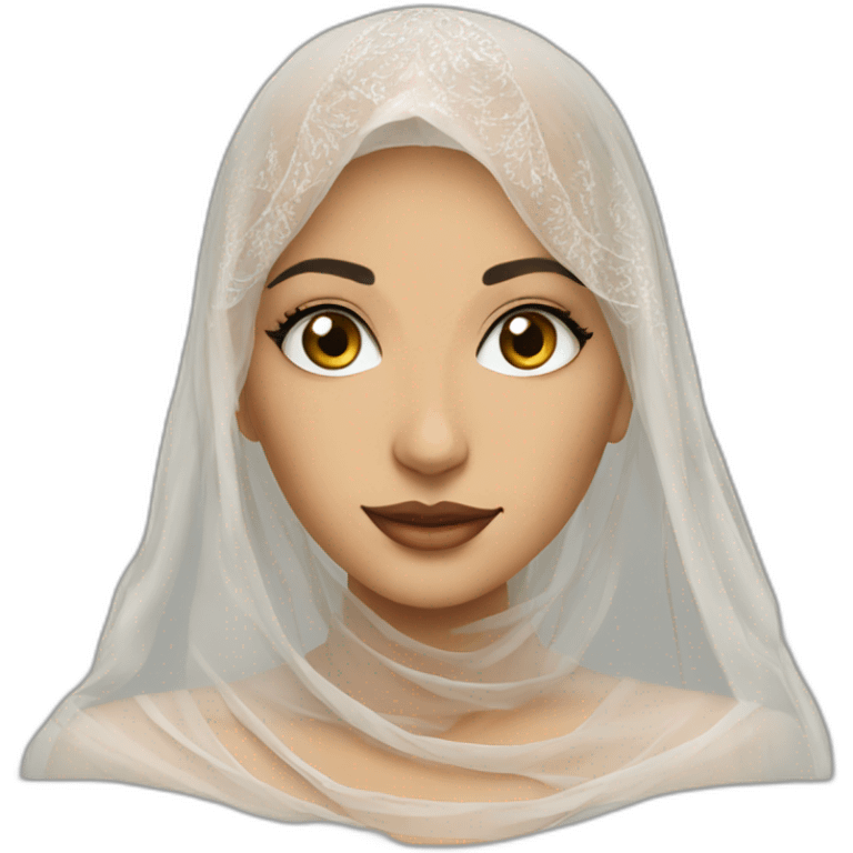 beautiful arab beauty with veil and transparent dress emoji