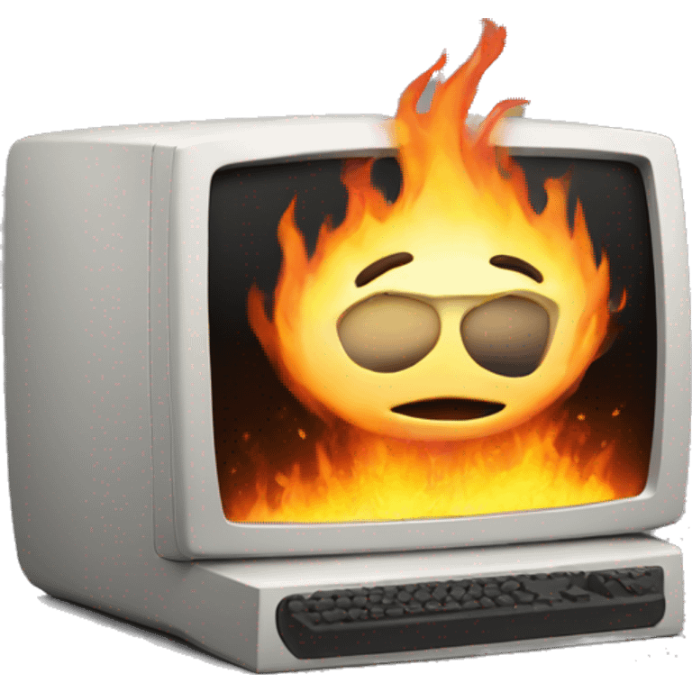 computer on fire emoji