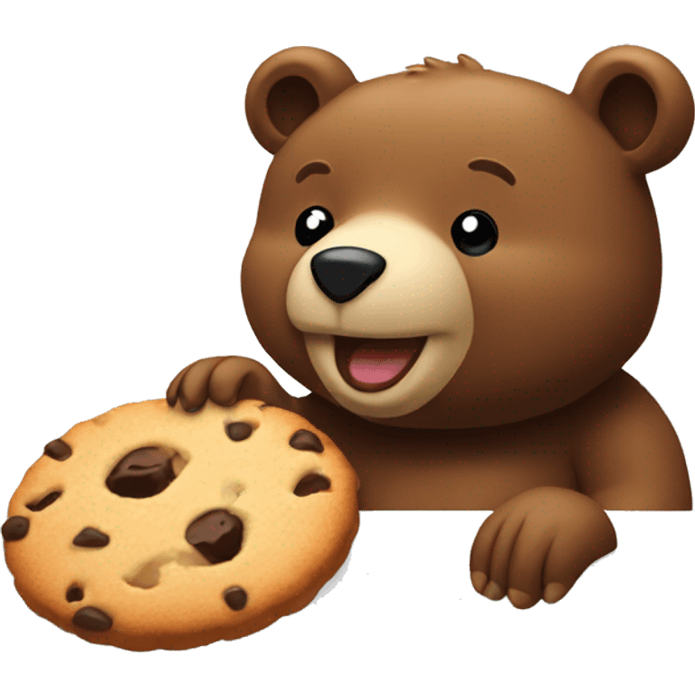 Bear eating a cookie emoji