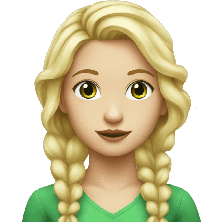 fille blonde avec tresses au yeux vert  emoji